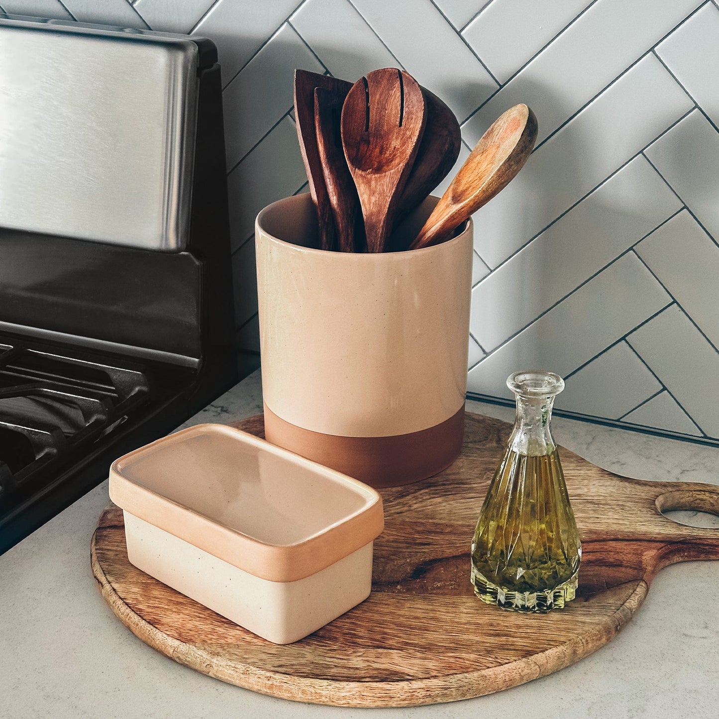 MORA CERAMICS Kitchen & Dining Butter Dish - Chai