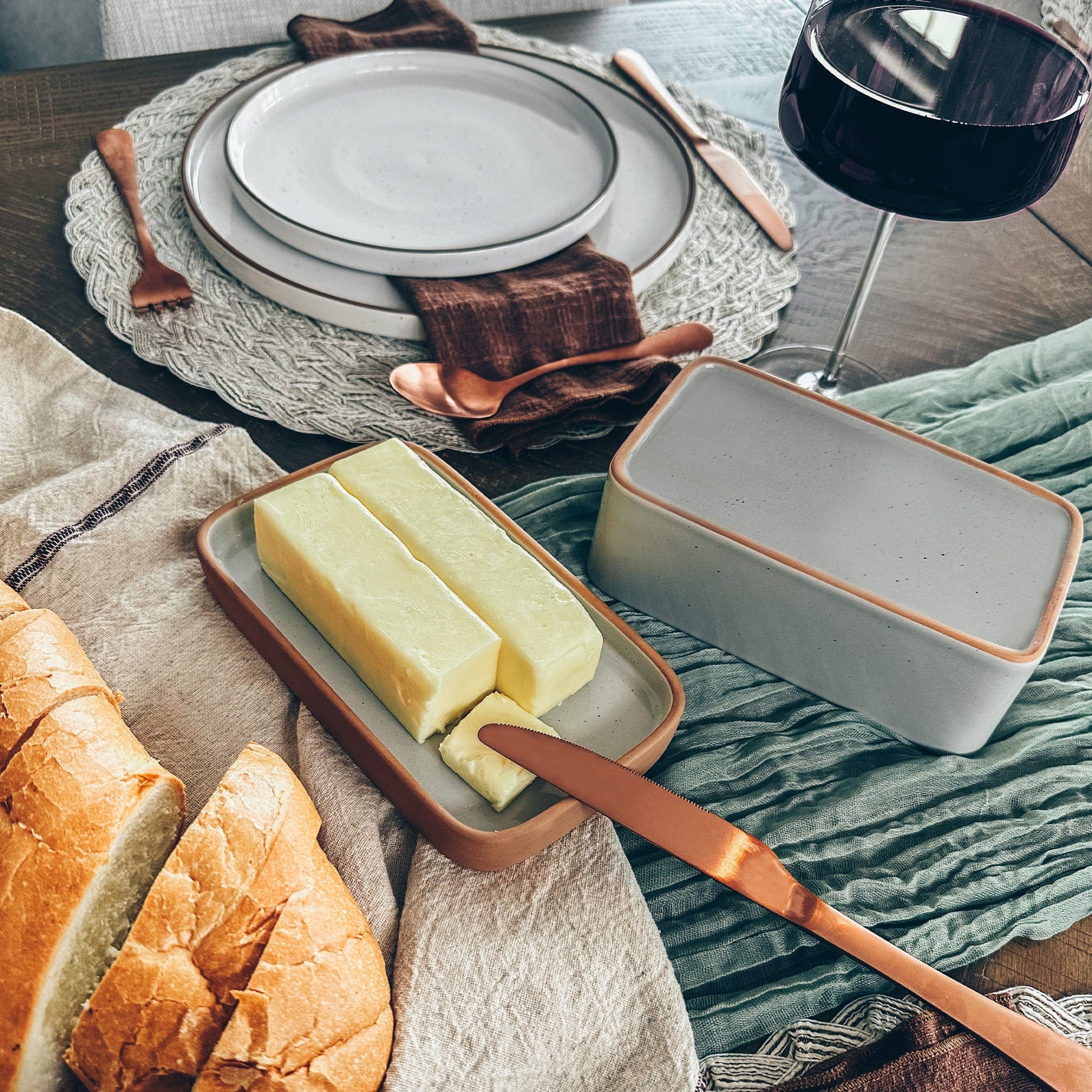 MORA CERAMICS Kitchen & Dining Butter Dish - Earl Grey