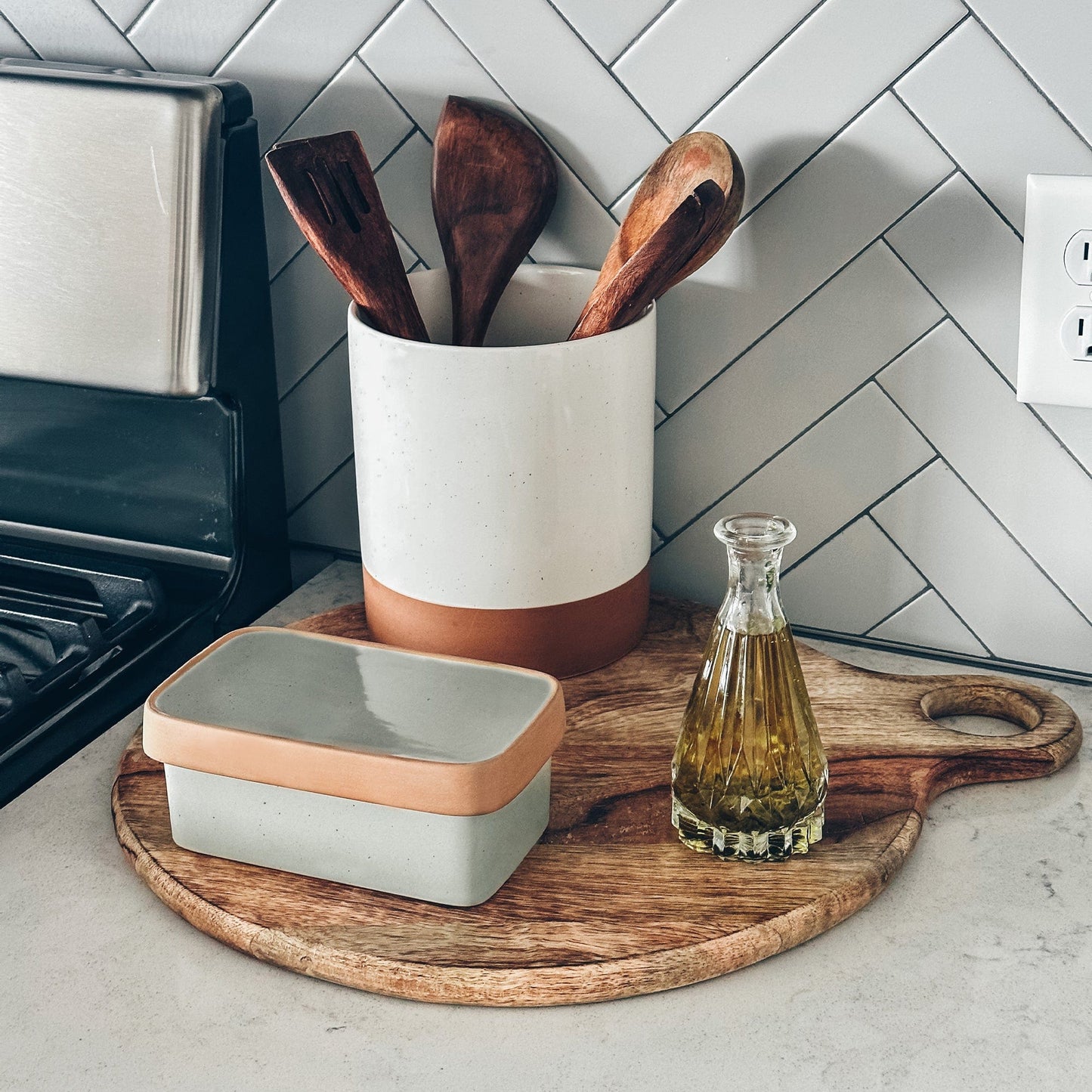 MORA CERAMICS Kitchen & Dining Butter Dish - Earl Grey