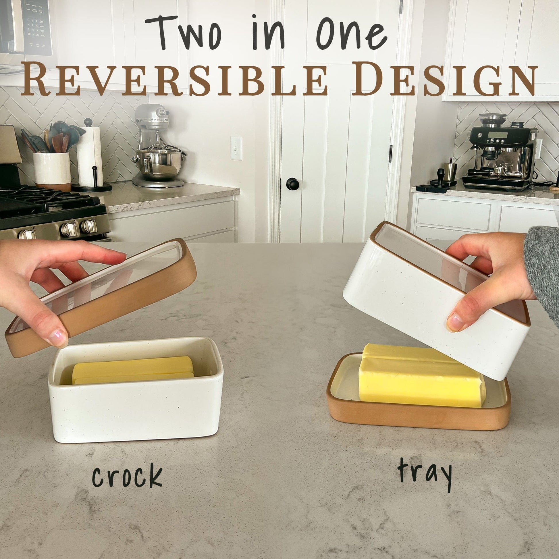 MORA CERAMICS Kitchen & Dining Butter Dish - Vanilla White