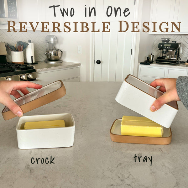 MORA CERAMICS Kitchen & Dining Butter Dish - Vanilla White