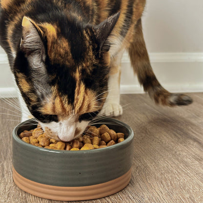 MORA CERAMICS Pet Bowls Small Pet Food Bowl - Charcoal