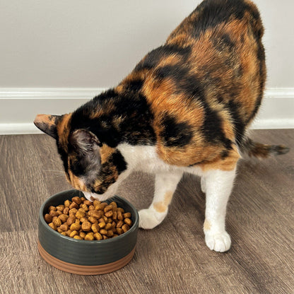 MORA CERAMICS Pet Bowls Small Pet Food Bowl - Charcoal