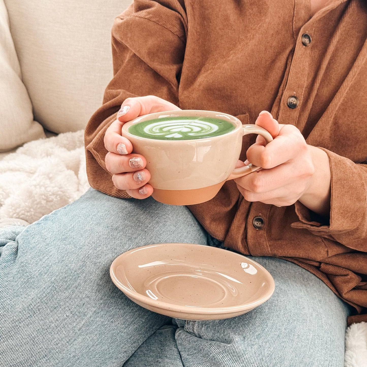 MORA CERAMICS Kitchen & Dining Latte Art Mug - 10.5oz - Chai Latte