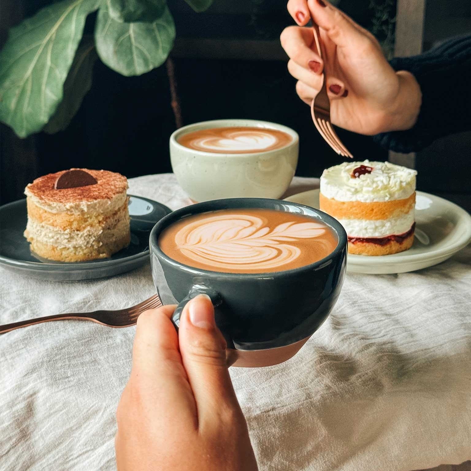 MORA CERAMICS Kitchen & Dining Latte Art Mug - 10.5oz - Charcoal