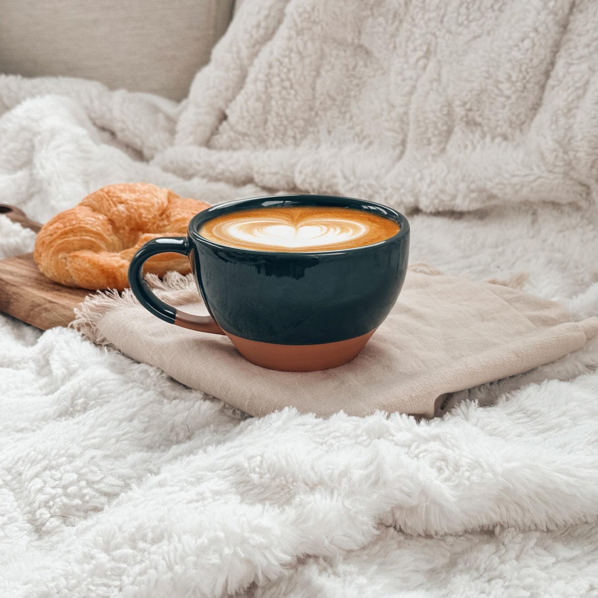 MORA CERAMICS Kitchen & Dining Latte Art Mug - 10.5oz - Charcoal