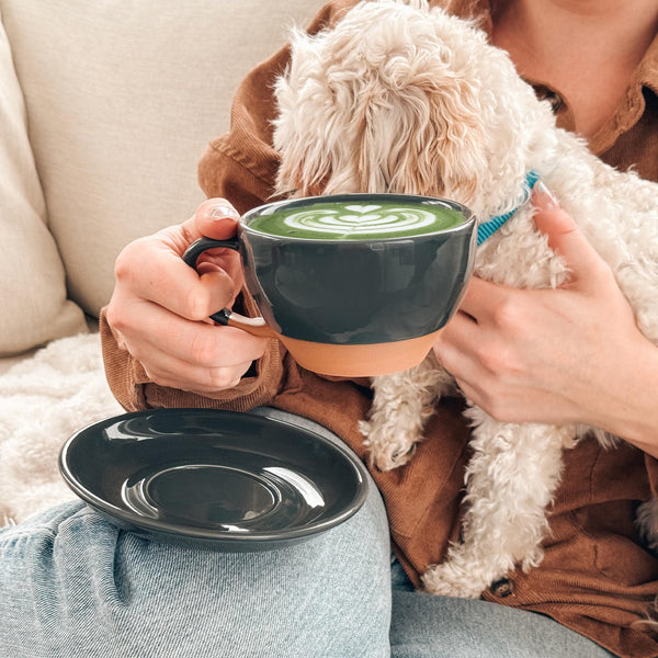 MORA CERAMICS Kitchen & Dining Latte Art Mug - 10.5oz - Charcoal