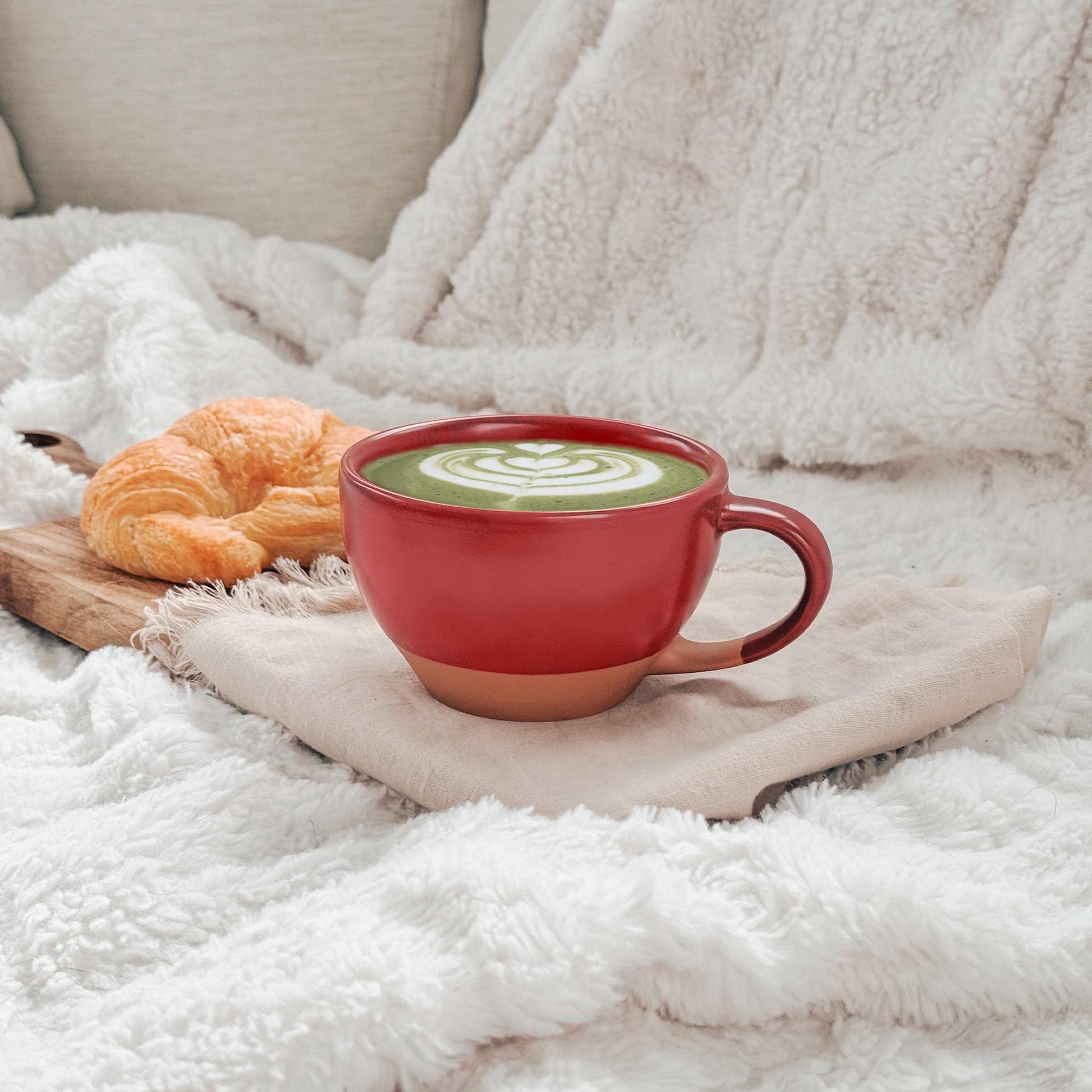 MORA CERAMICS Kitchen & Dining Latte Art Mug - 10.5oz - Crimson Red