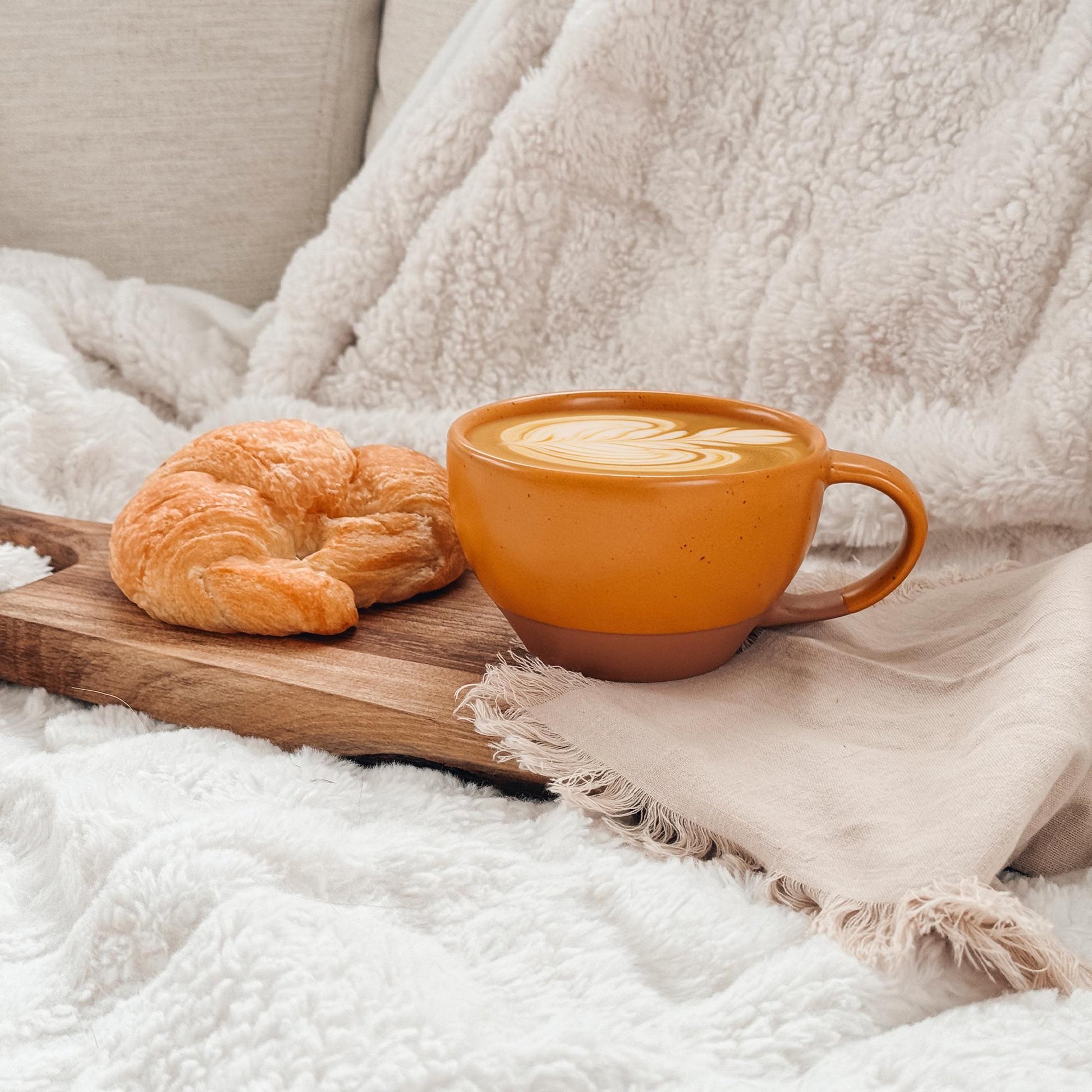 MORA CERAMICS Kitchen & Dining Latte Art Mug - 10.5oz - Pumpkin Orange