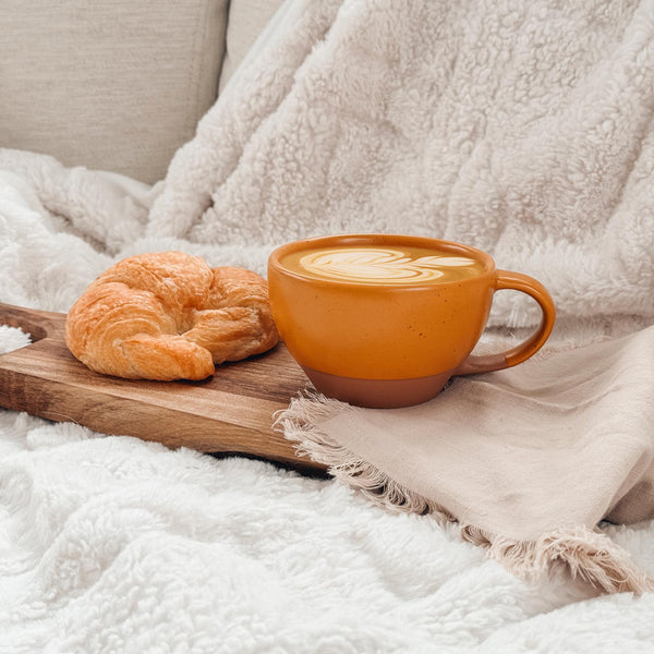 MORA CERAMICS Kitchen & Dining Latte Art Mug - 10.5oz - Pumpkin Orange