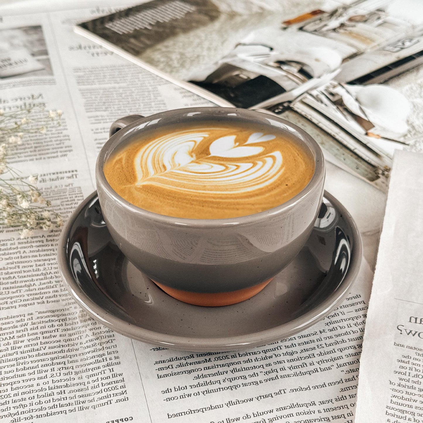 MORA CERAMICS Kitchen & Dining Latte Art Mug - 10.5oz - Sesame Milk