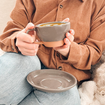 MORA CERAMICS Kitchen & Dining Latte Art Mug - 10.5oz - Sesame Milk