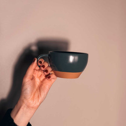 MORA CERAMICS Kitchen & Dining Latte Art Mug - 10.5oz - Shadow Grey