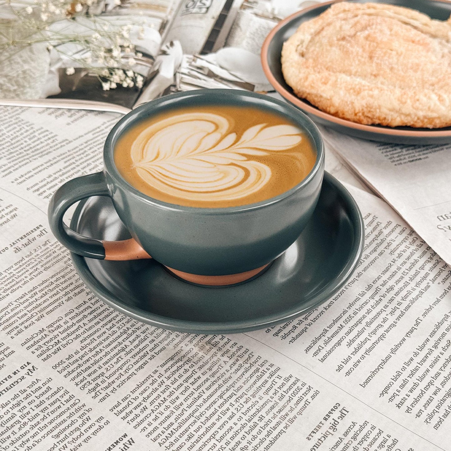 MORA CERAMICS Kitchen & Dining Latte Art Mug - 10.5oz - Shadow Grey