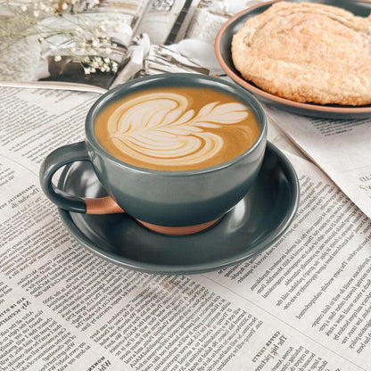 MORA CERAMICS Kitchen & Dining Latte Art Mug - 10.5oz - Shadow Grey