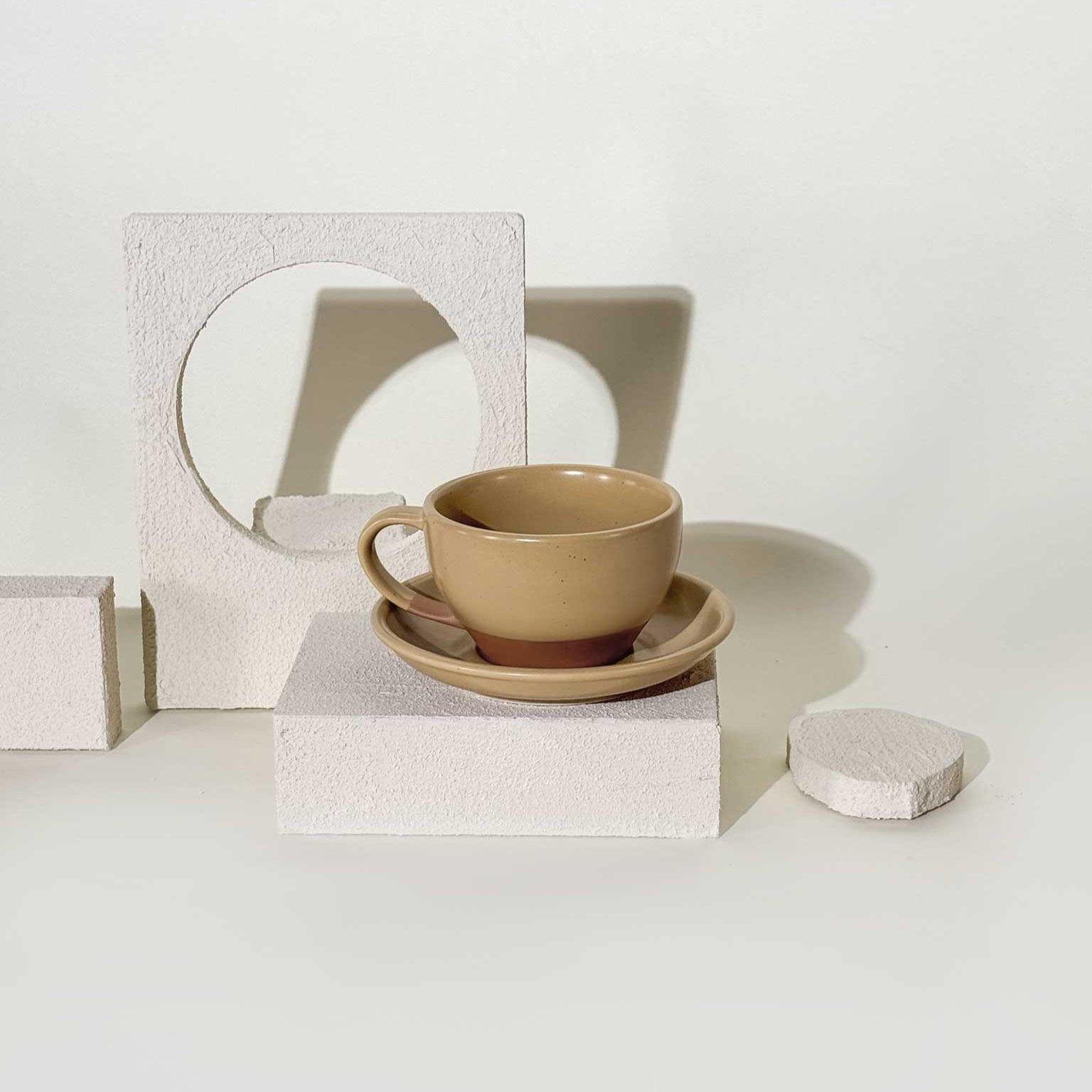 MORA CERAMICS Kitchen & Dining Latte Art Mug - 10.5oz - Bisque Tan