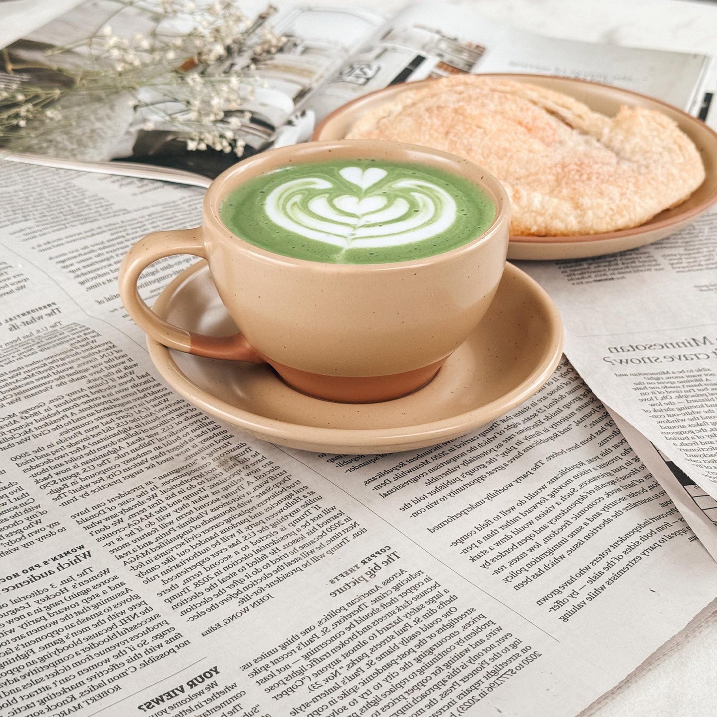 MORA CERAMICS Kitchen & Dining Latte Art Mug - 10.5oz - Bisque Tan