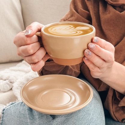 MORA CERAMICS Kitchen & Dining Latte Art Mug - 10.5oz - Bisque Tan