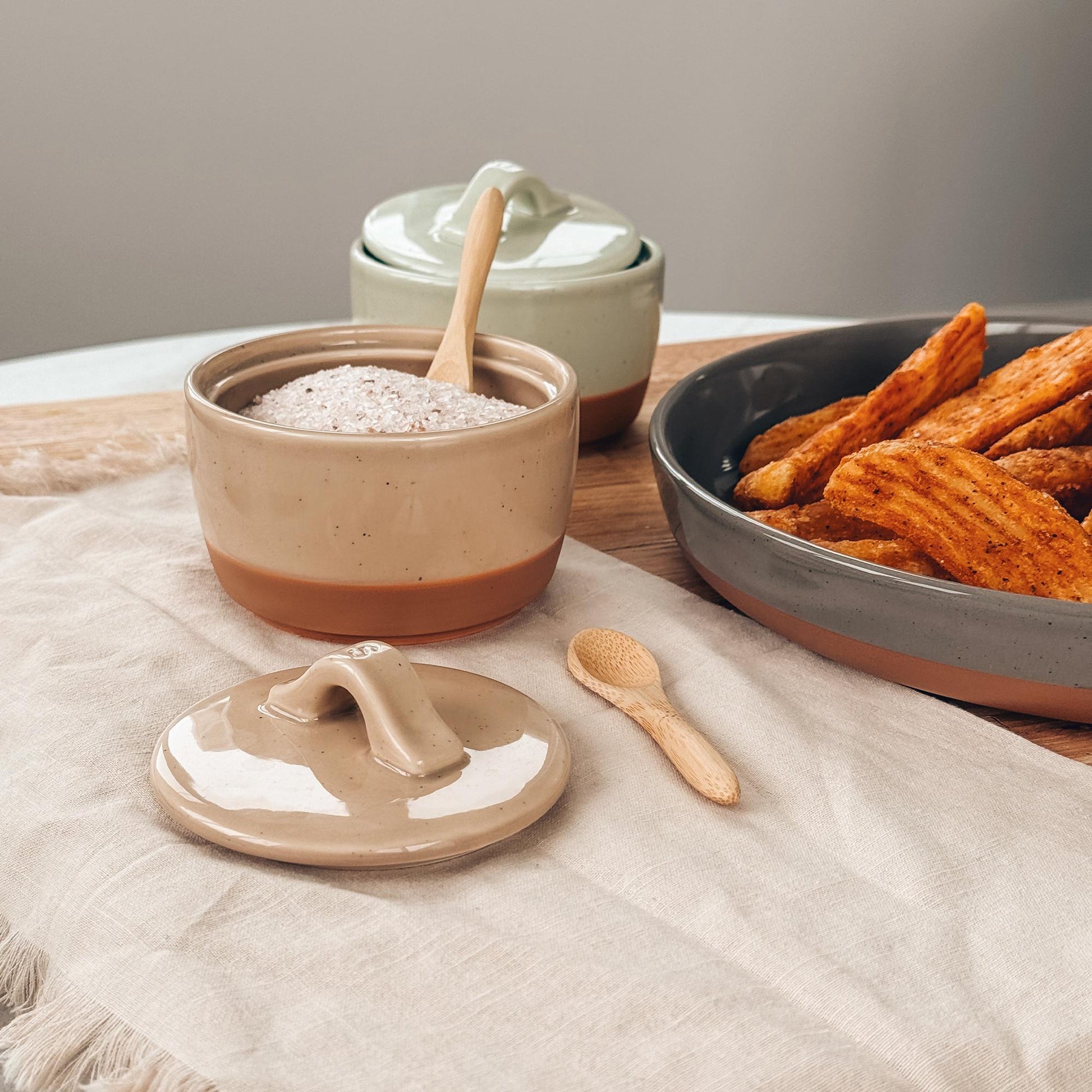 MORA CERAMICS Kitchen & Dining Salt & Pepper Cellar Set - Neutrals