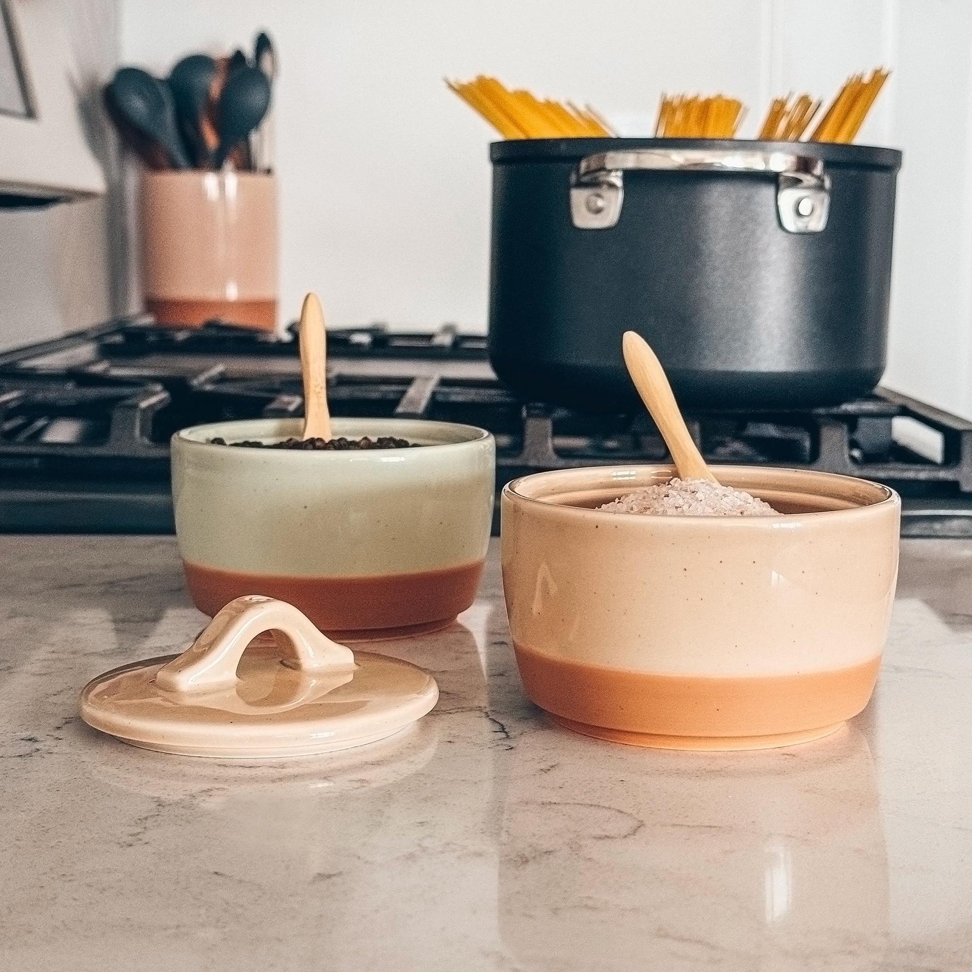 MORA CERAMICS Kitchen & Dining Salt & Pepper Cellar Set - Neutrals