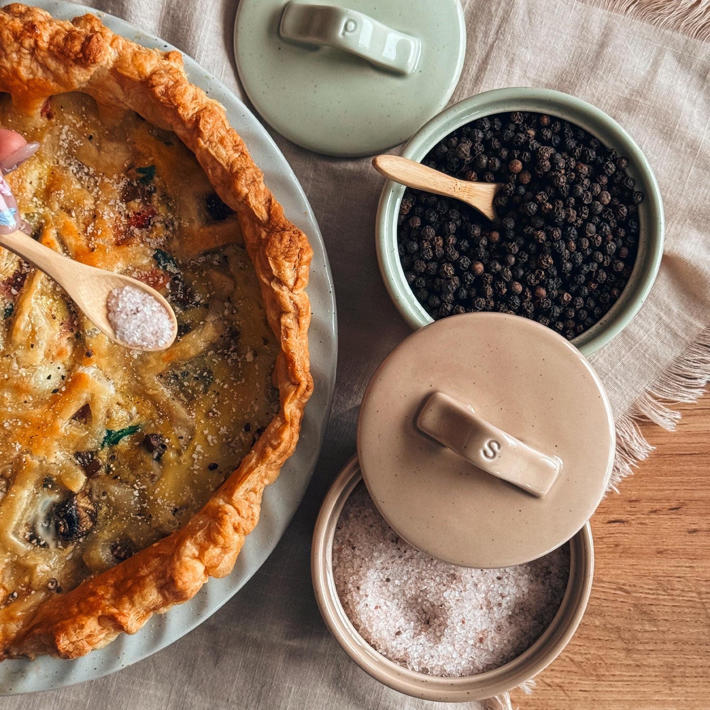 MORA CERAMICS Kitchen & Dining Salt & Pepper Cellar Set - Neutrals