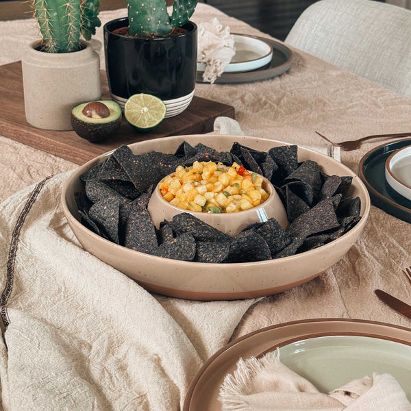 MORA CERAMICS Kitchen & Dining Chip & Dip Bowl - Chai