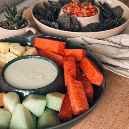 MORA CERAMICS Kitchen & Dining Chip & Dip Bowl - Charcoal