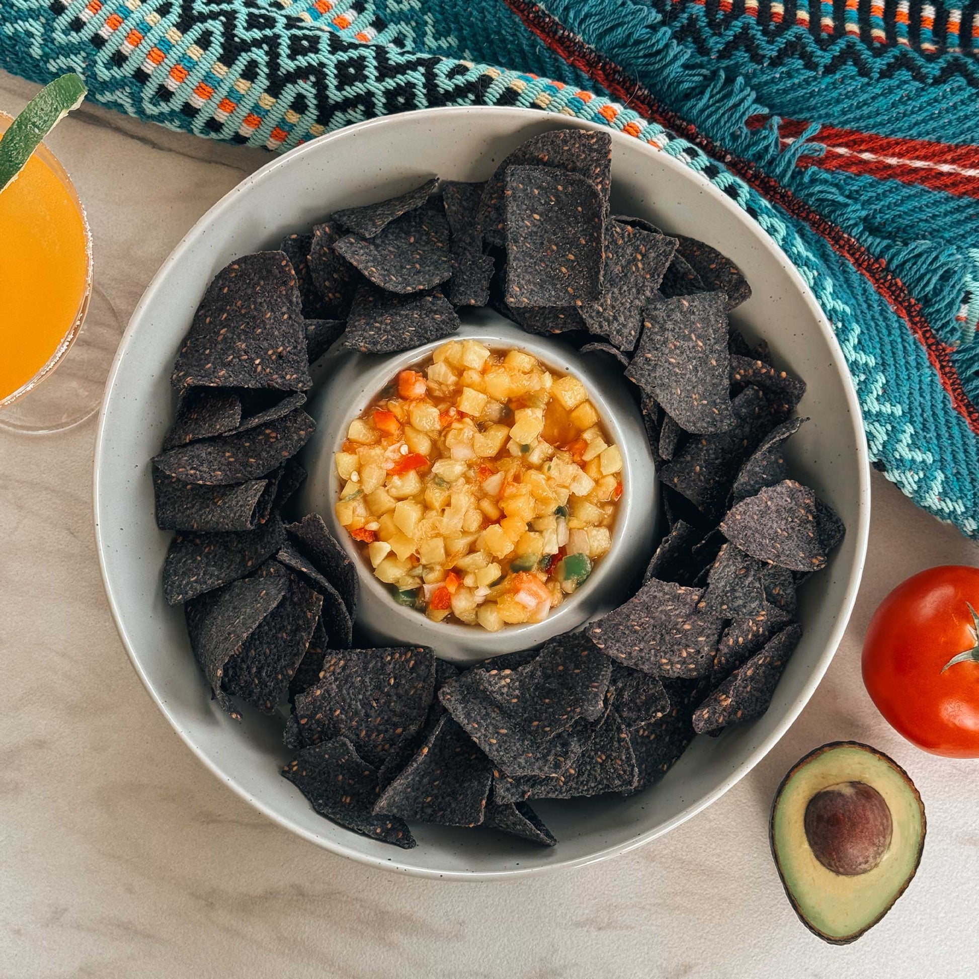 MORA CERAMICS Kitchen & Dining Chip & Dip Bowl - Earl Grey