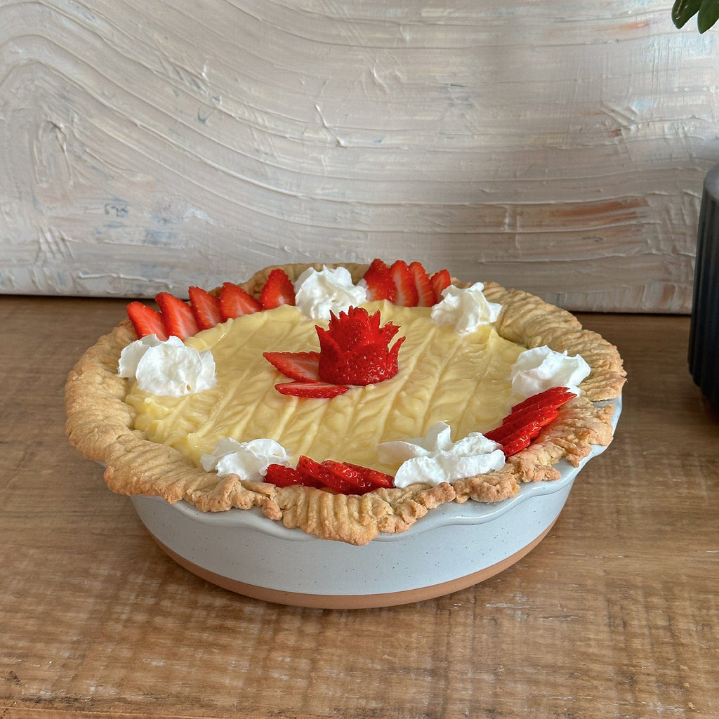 Shallow Pie Pan Set of 2 - 9in - Light Matcha & Chai – MORA CERAMICS