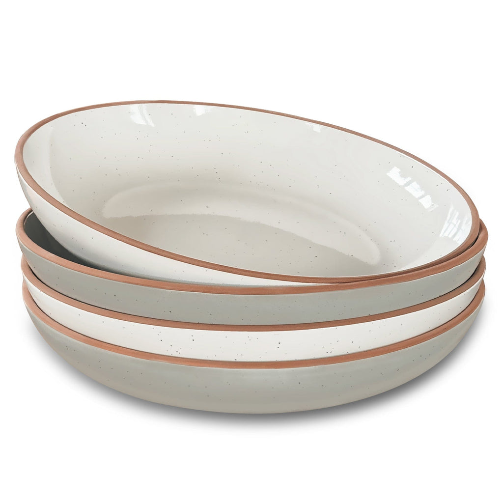 Mora Ceramics Vanilla Flat Clay Pottery Bowl Claymens