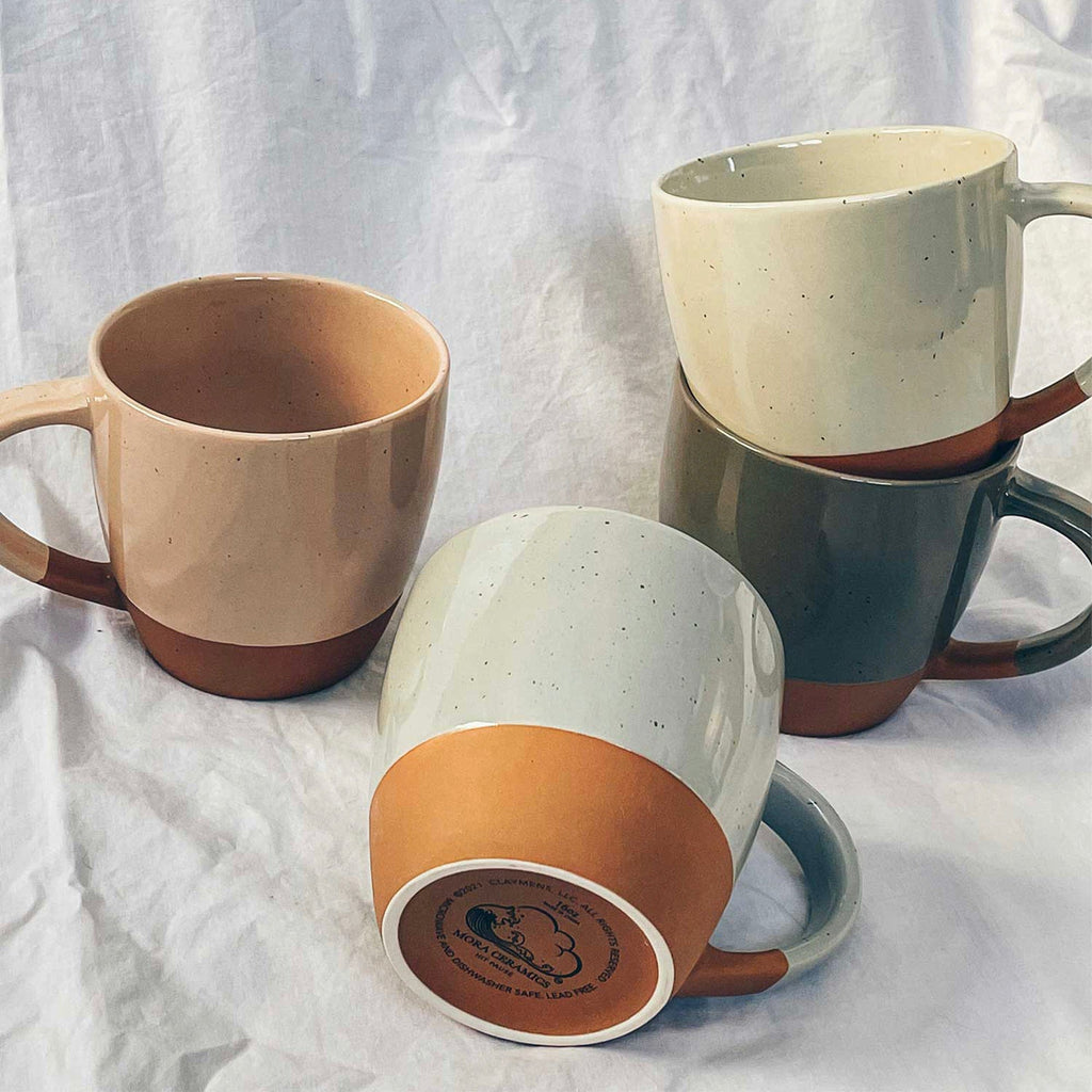 Mora Ceramic Large Latte Mug Set of 4, 16oz - Microwavable