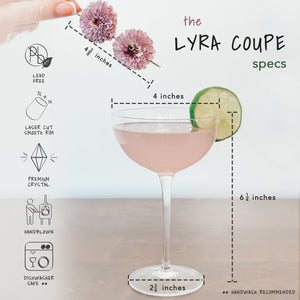 Cocktail Glasses - Set of 4 - 7oz - Lyra Coupe