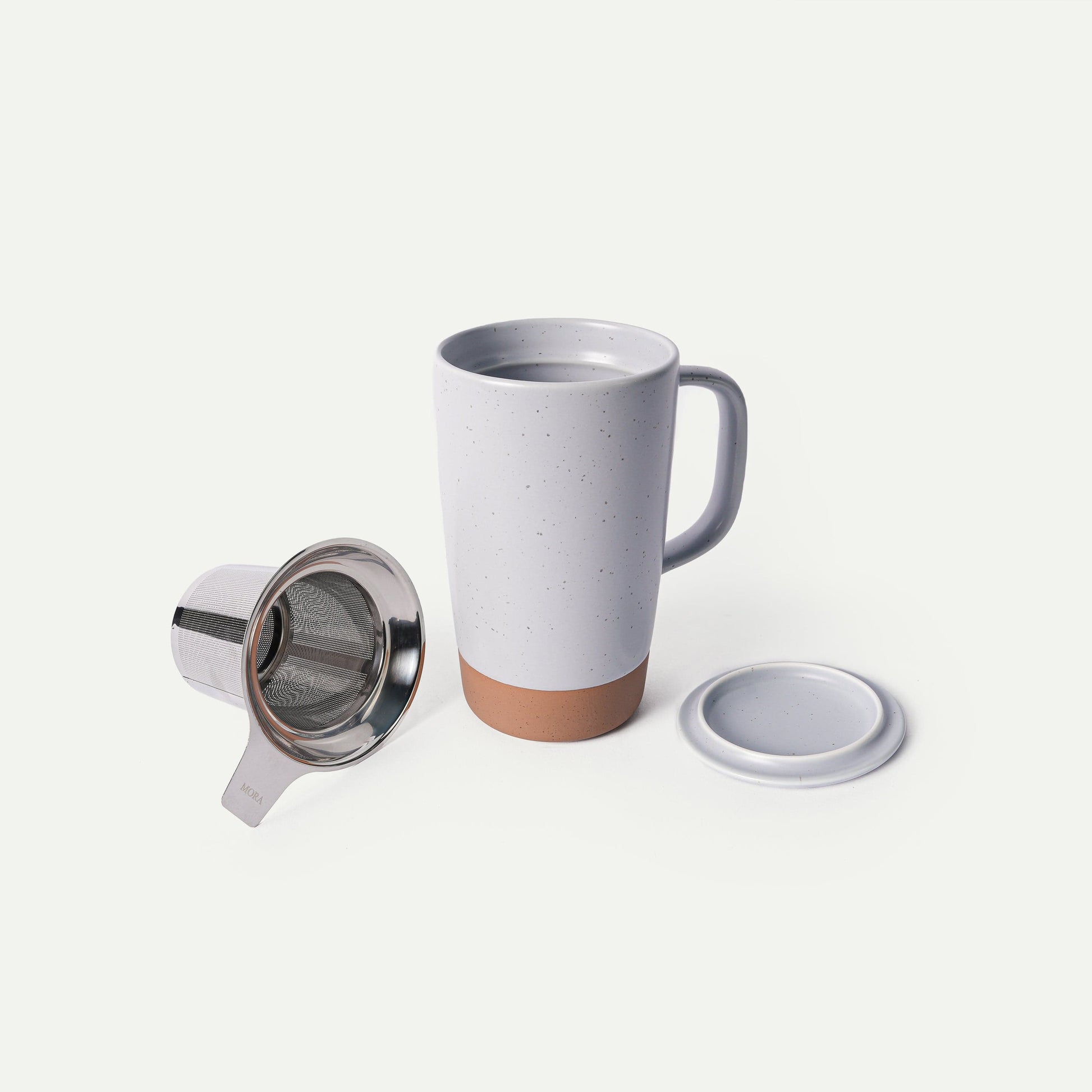 MORA CERAMICS Kitchen & Dining Large Tea Mug Infuser Set - 18oz - Sleet