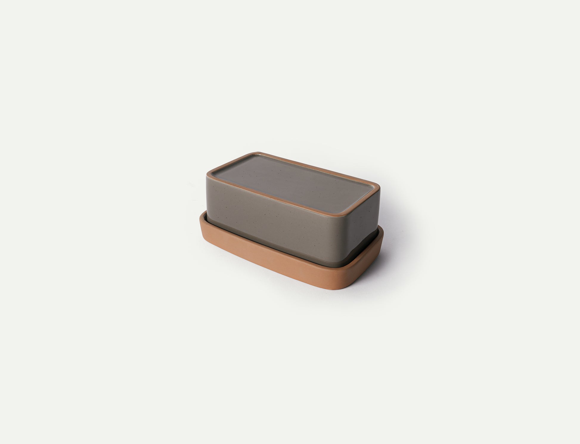 MORA CERAMICS Kitchen & Dining Butter Dish - Sesame Milk