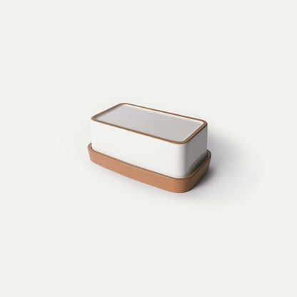 MORA CERAMICS Kitchen & Dining Butter Dish - Vanilla White