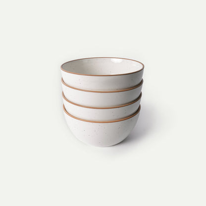 MORA CERAMICS Kitchen & Dining Cereal Bowls - 28oz - Vanilla White