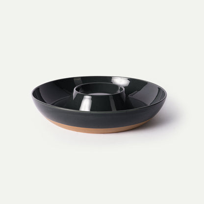 MORA CERAMICS Kitchen & Dining Chip & Dip Bowl - Charcoal