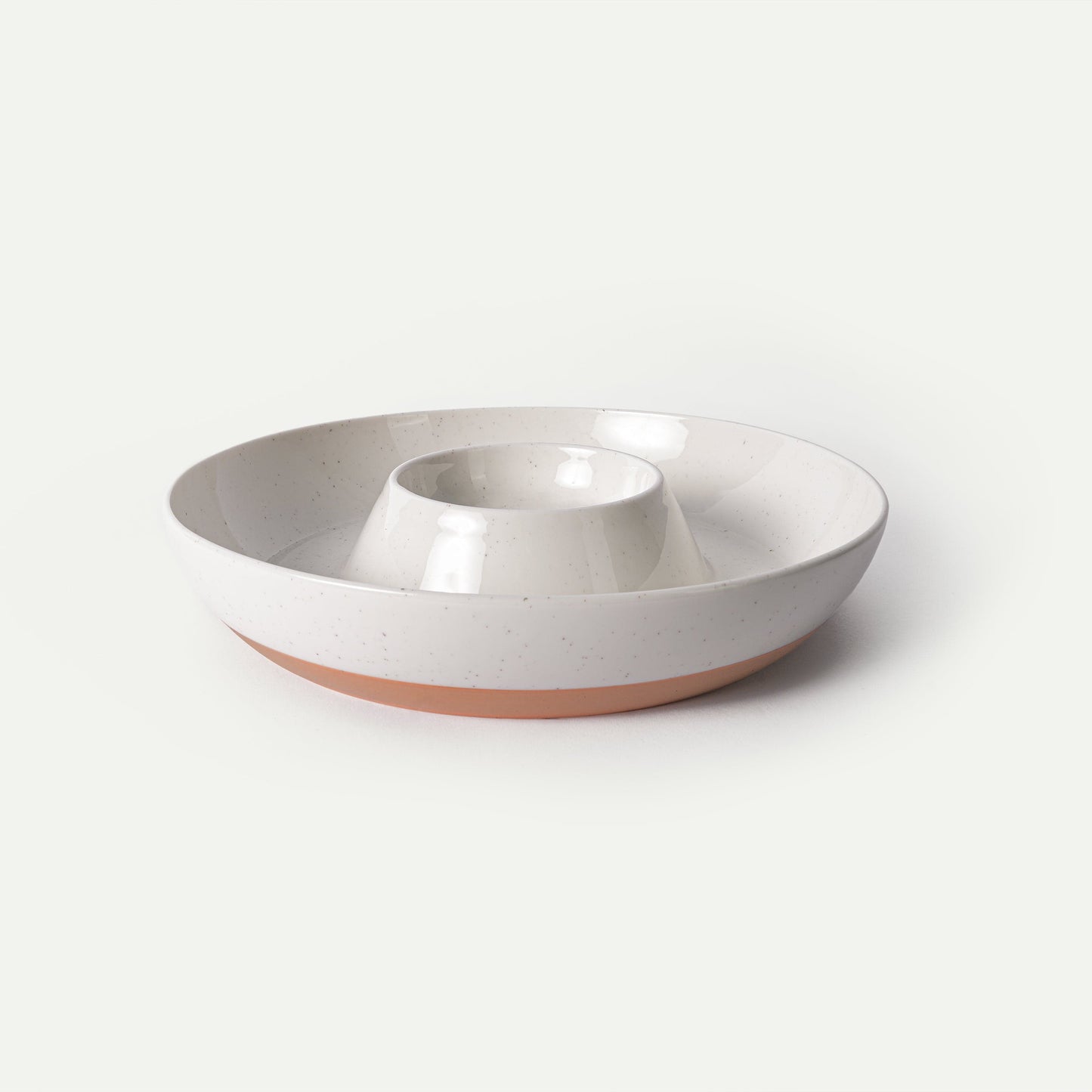 MORA CERAMICS Kitchen & Dining Chip & Dip Bowl - Vanilla White