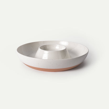 MORA CERAMICS Kitchen & Dining Chip & Dip Bowl - Vanilla White