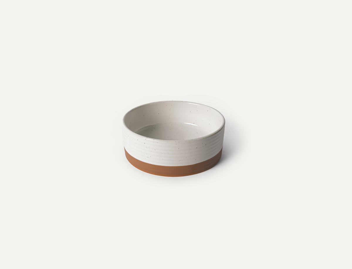 Medium Pet Food Bowl - Vanilla White