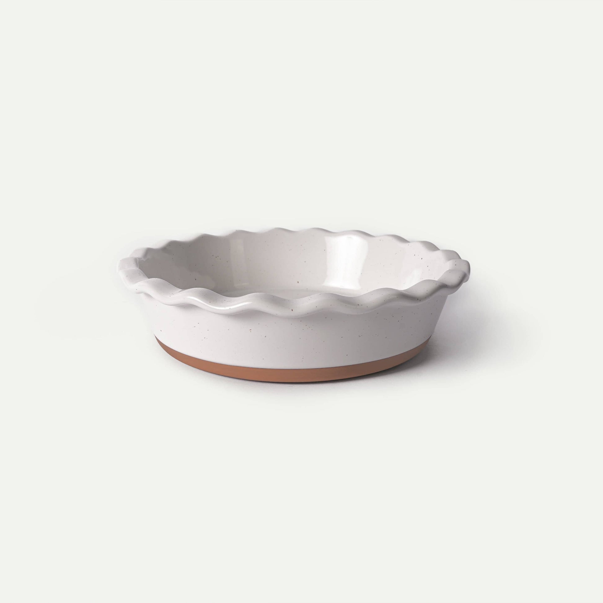 MORA CERAMICS Kitchen & Dining Deep Pie Pan - 9in - Vanilla White
