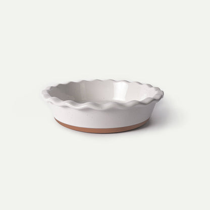 MORA CERAMICS Kitchen & Dining Deep Pie Pan - 9in - Vanilla White