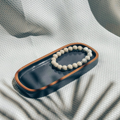 MORA CERAMICS Jewelry Holders Small Vanity Tray - 6.4in - Modern - Charcoal