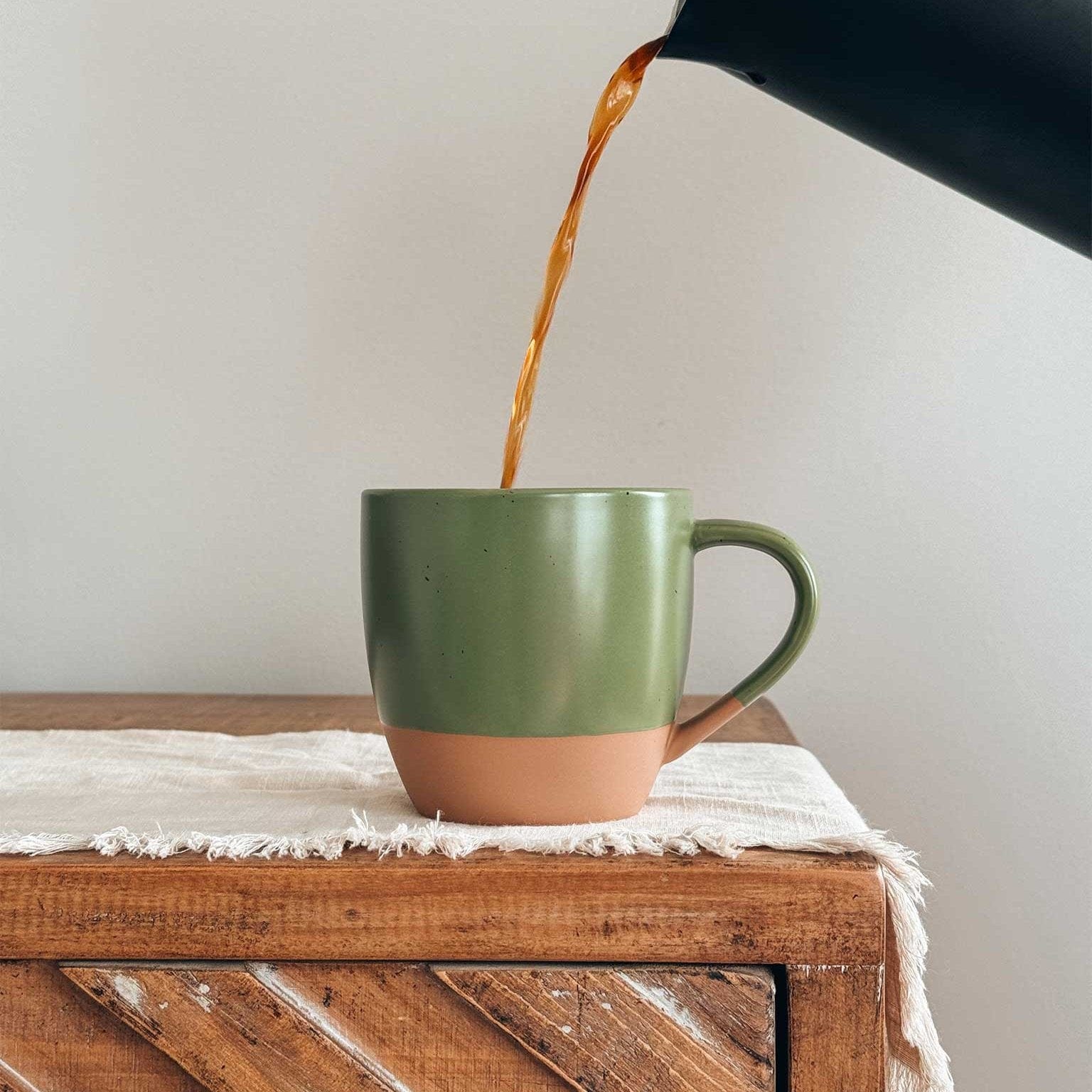 MORA CERAMICS Kitchen & Dining Latte Mug Set of 4 - 16oz - Safari Artisan