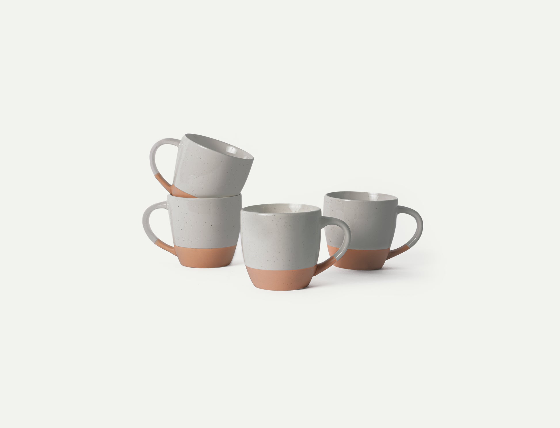 MORA CERAMICS Kitchen & Dining Latte Mug Set of 4 - 16oz - Earl Grey