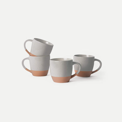 MORA CERAMICS Kitchen & Dining Latte Mug Set of 4 - 16oz - Earl Grey