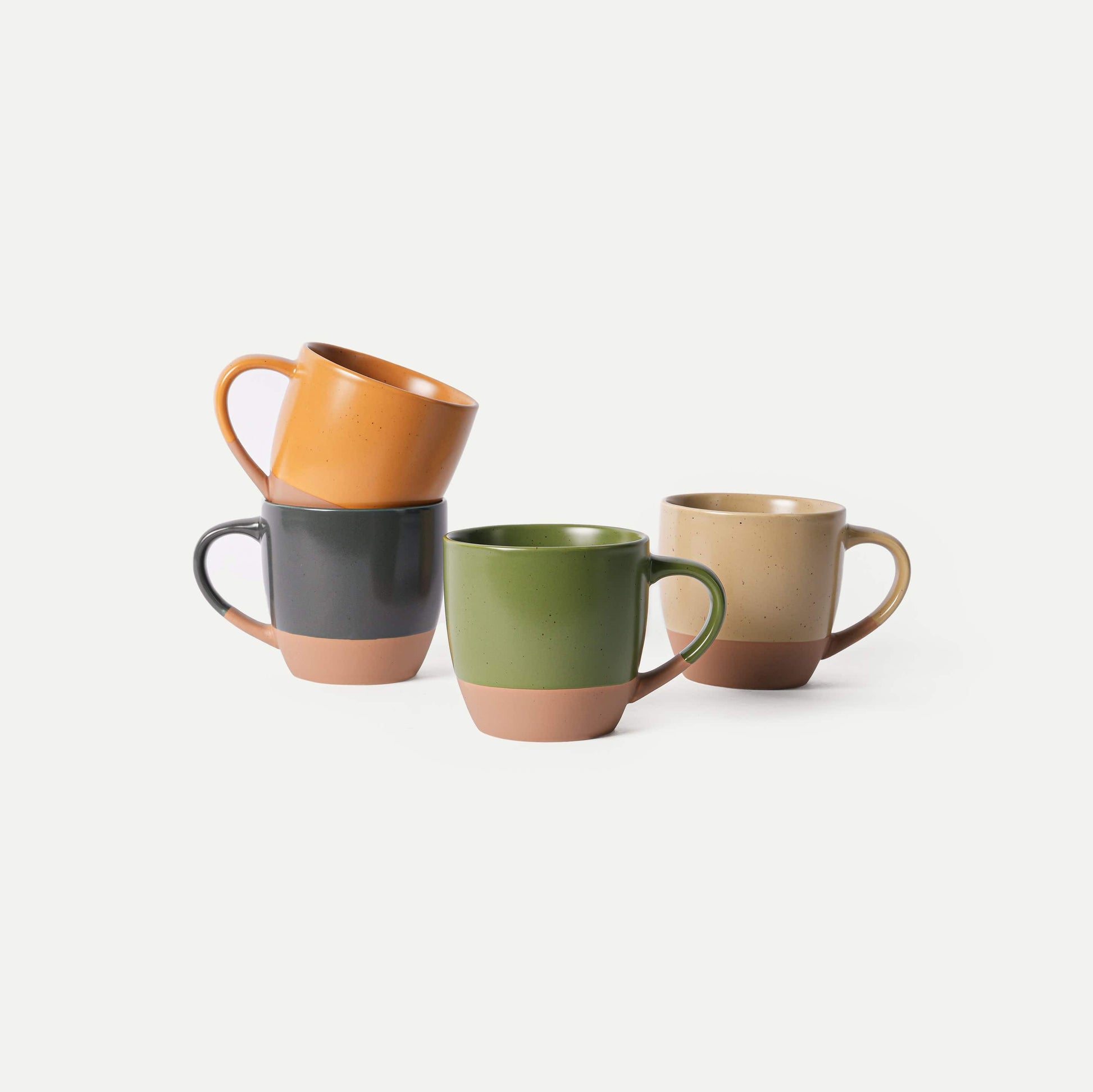 MORA CERAMICS Kitchen & Dining Latte Mug Set of 4 - 16oz - Safari Artisan