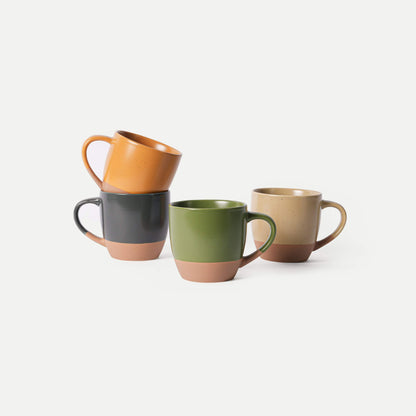 MORA CERAMICS Kitchen & Dining Latte Mug Set of 4 - 16oz - Safari Artisan