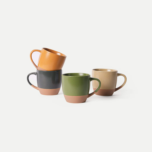 MORA CERAMICS Kitchen & Dining Latte Mug Set of 4 - 16oz - Safari Artisan