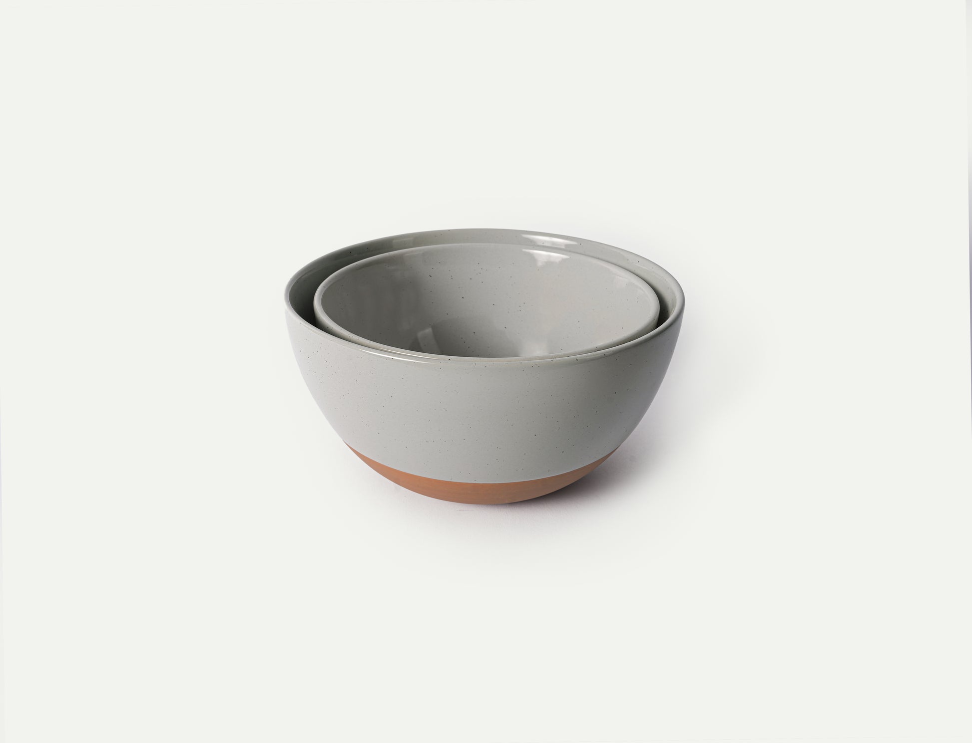 MORA CERAMICS Kitchen & Dining Earl Grey / 2.5 & 1.6 Qt Glossy Mixing Bowls